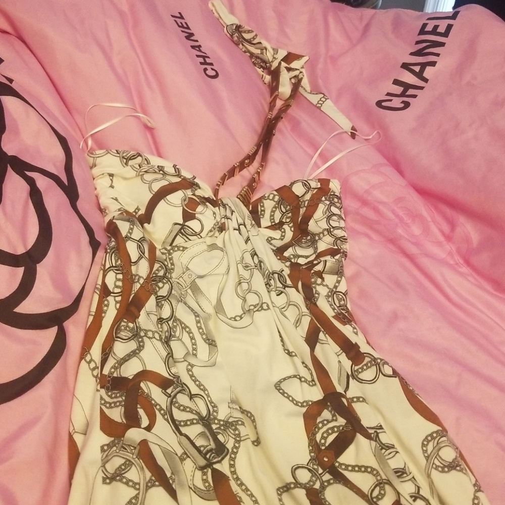 Cache equestrian print maxi dress M